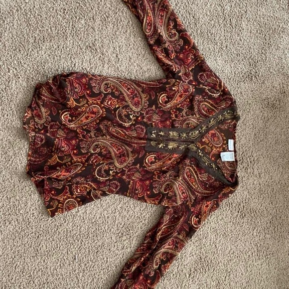 White stag long sleeve large blouse sheer summer fall fairy‎ whimsy - Picture 1 of 5